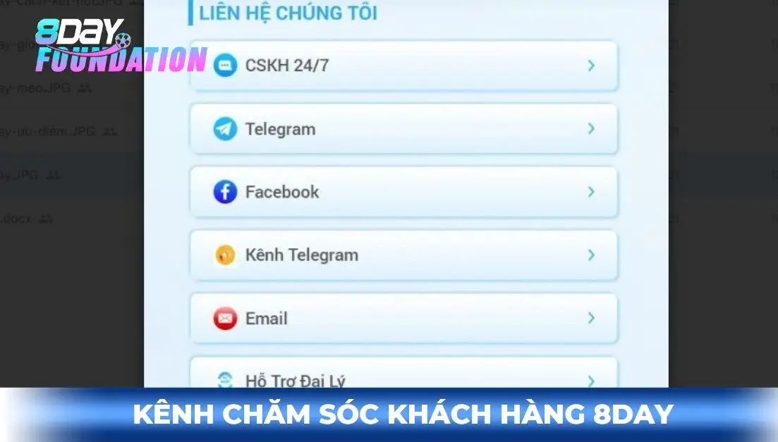 Kênh chăm sóc khách hàng 8day